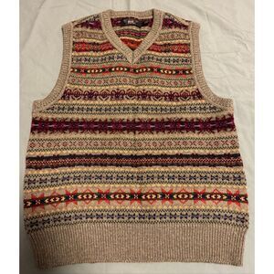 Ralph Lauren Size Medium Double RRL Fair Isle Sweater Vest Used